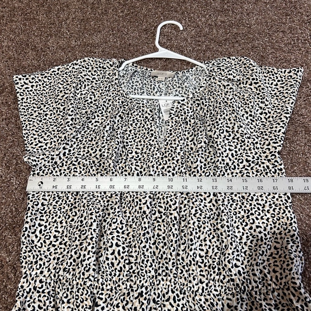 LOFT Black and White Midi Dress - Picture 5 of 9